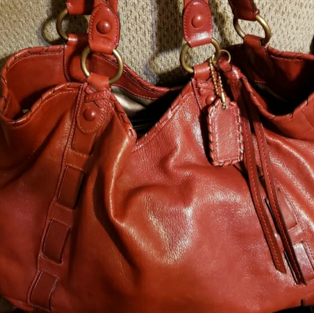 Coach XL Dylan Hobo Rust Brick Red